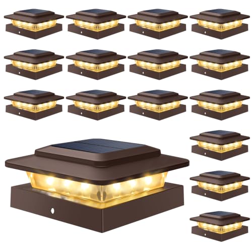 Solar Post Cap Lights 18 Pack (Brown / 18 Pack)