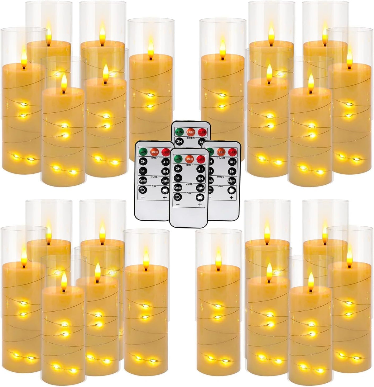 Christmas Decoration Flickering Flameless Candles - 24 Pack, Ivory-4
