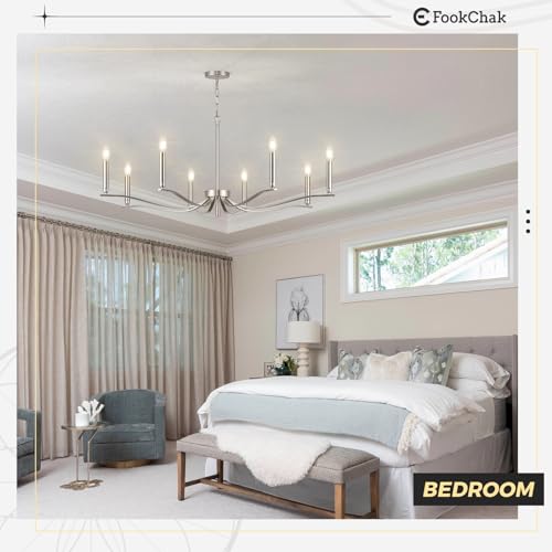 Nickel Chandeliers for Dining Room (Nickel / 43.7 inch)
