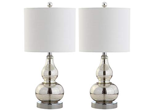Anya Gourd Glass Table Lamp 20.5" (Set of 2 / Mercury Silver)