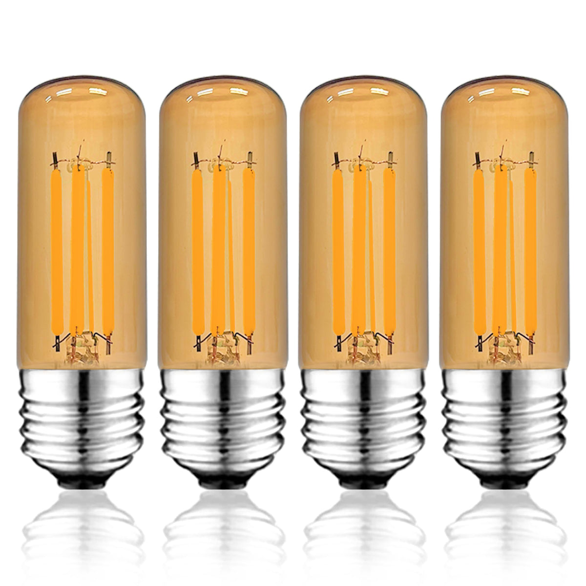 3.2 Inch 2200K Amber White E26 LED Bulb 60 Watt Equal (3 Inch 6W (4 Count))
