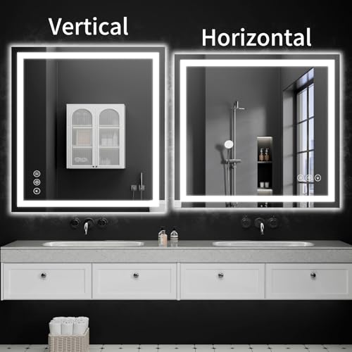 LED Bathroom Mirrors 38"x40" Bathroom Mirror with Lights for Wall (40"L x 38"W)