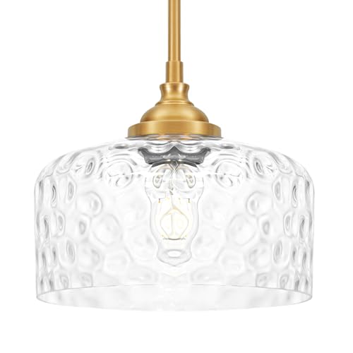Vintag Pendant Light with Etched Crystal Glass