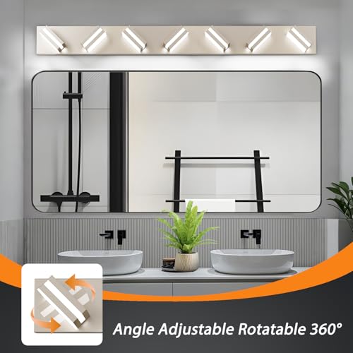 Bathroom Lights Fixtures Over Mirror (Nickel / 7-Light)