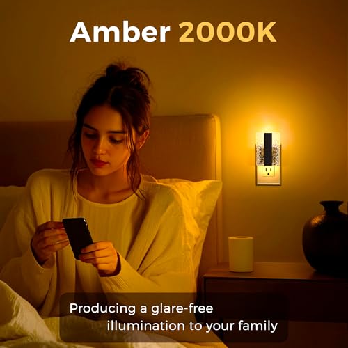 Night Lights Plug Into Wall (Amber / 2 Pack)
