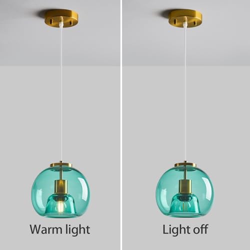 Teal Glass Pendant Light Kitchen Island (Teal(7.87 in) / 1-Pack)