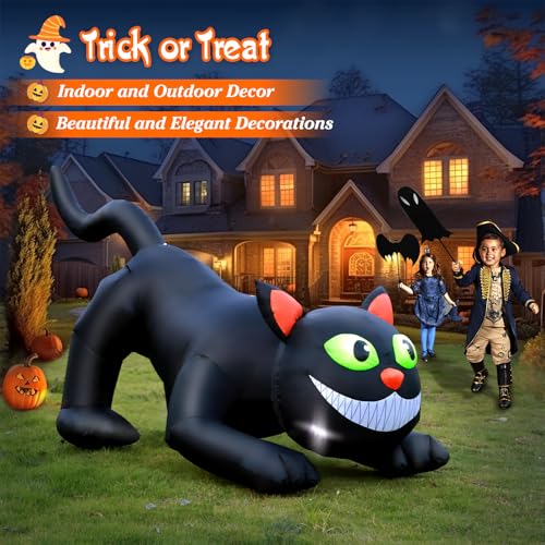 7 FT Halloween Inflatable Black Cat Yard Decoration (7FT Black Cat)