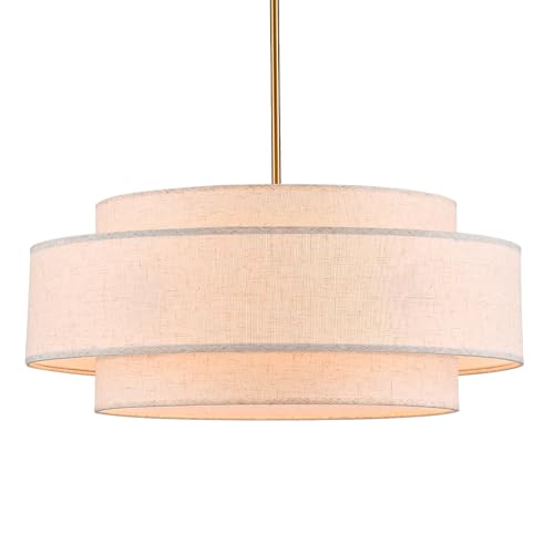 Modern Linen Drum Chandelier