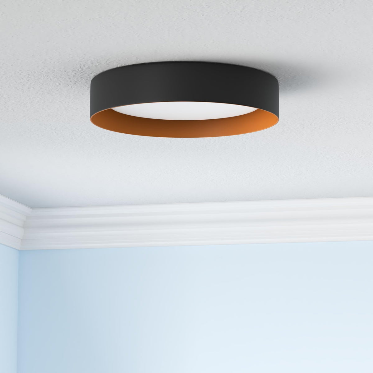 16.5 Inch Flush Mount Ceiling Light (Matte Black / 16.5 Inch-1 Pack)