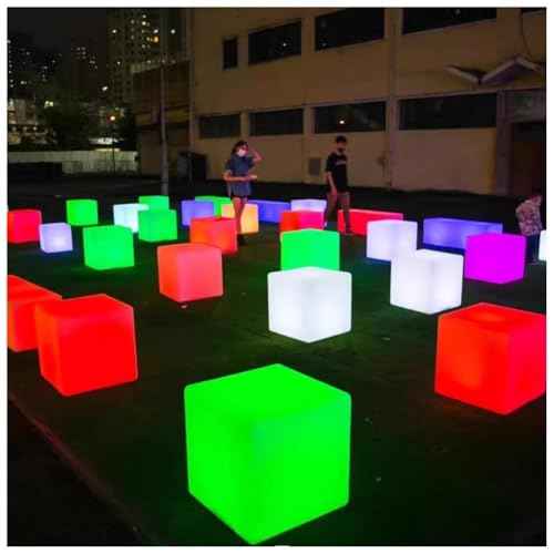Waterproof Cube Lights LED Cube Floor Lamp w (15cm / White)