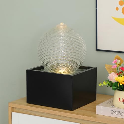 Indoor Water Feature Tabletop Ceramic Fountain Home Kitchen Office Decoration Modern Design Style
