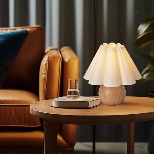 Cute Small Table Lamp (White+Light Brown)