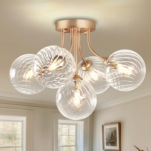 Sputnik Chandeliers for Bedrooms with Glass Globe