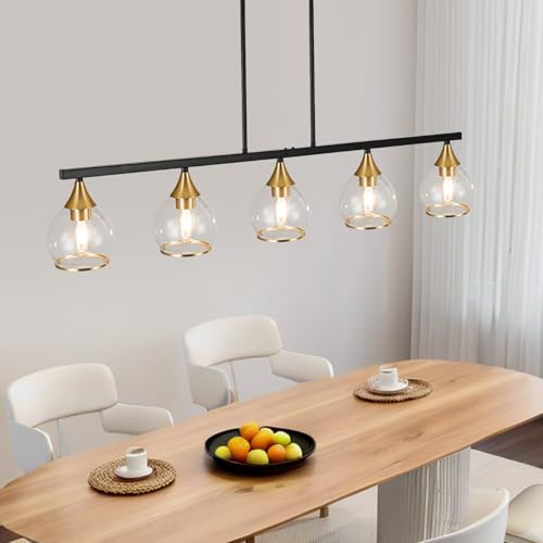 Island Light for Kitchen (Black and Gold / 5-Light)