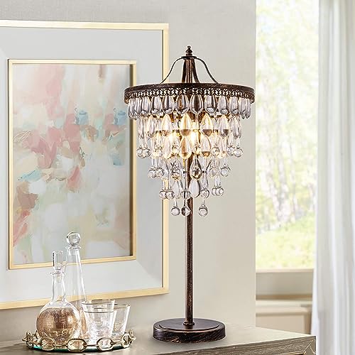 3 Lights Crystal Table Lamp for Living Room