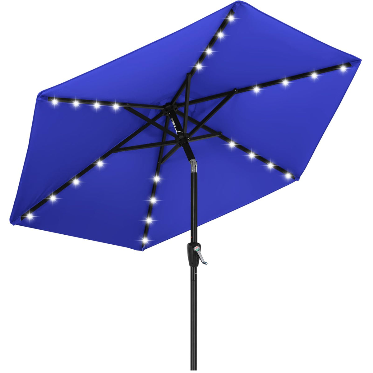 Solar Led Patio Umbrella with 24 Lights 7.5FT (LED Umbrella / 7.5ft / royal blue)
