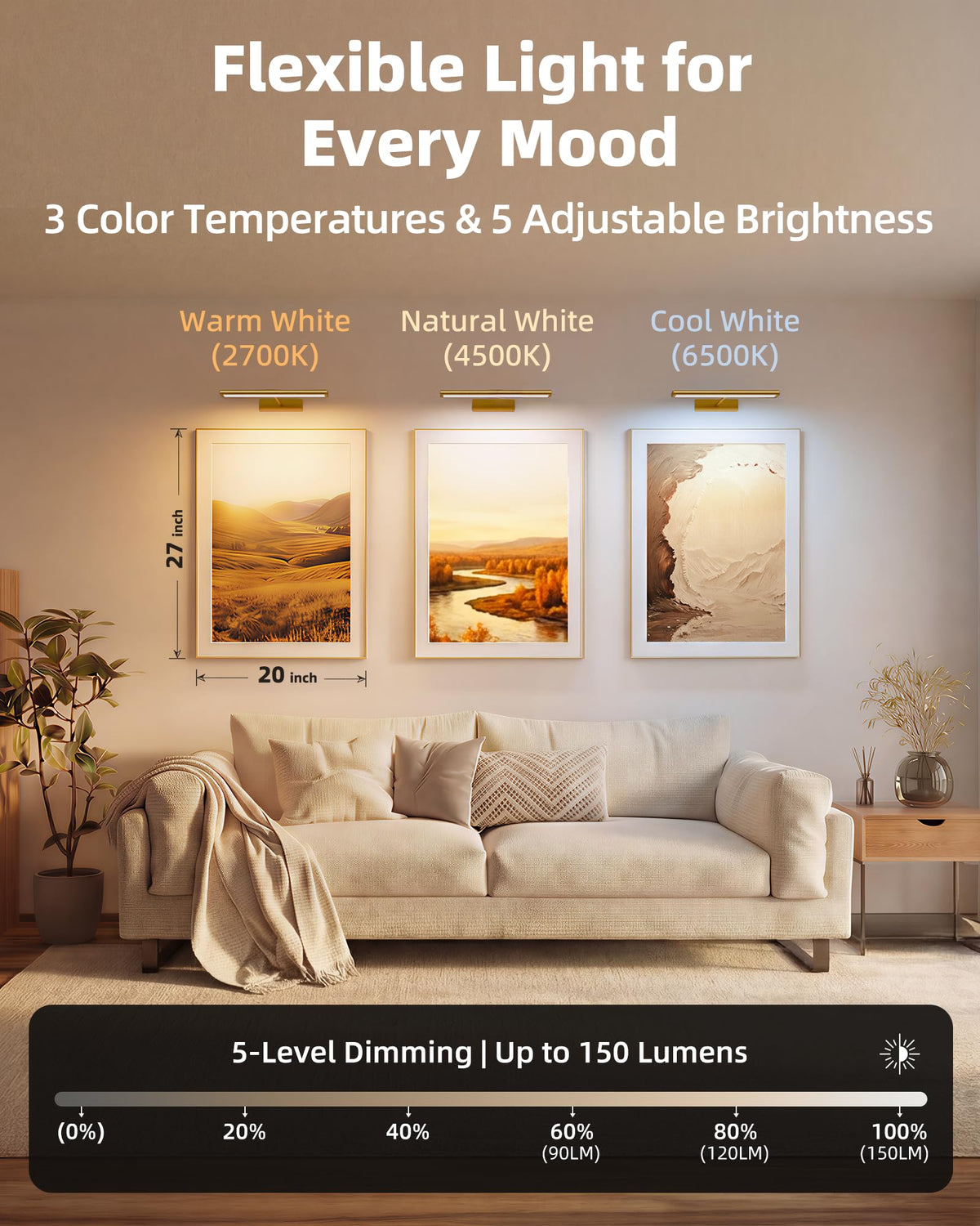 Picture Light for Wall (Gold / 13inch)