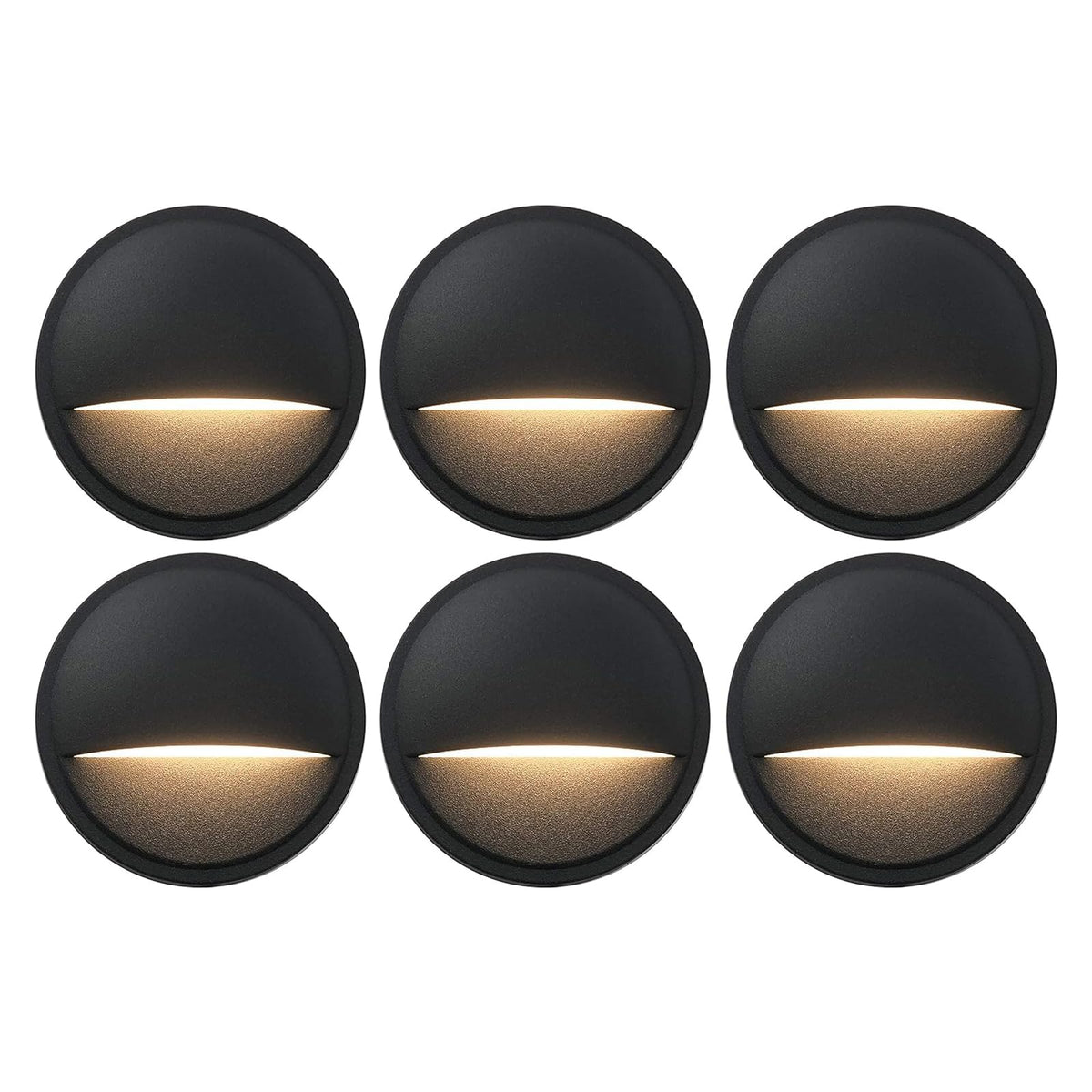 6 Pack Outdoor Low Voltage LED Deck Post Lights (Black-2700K / 6-PACK)
