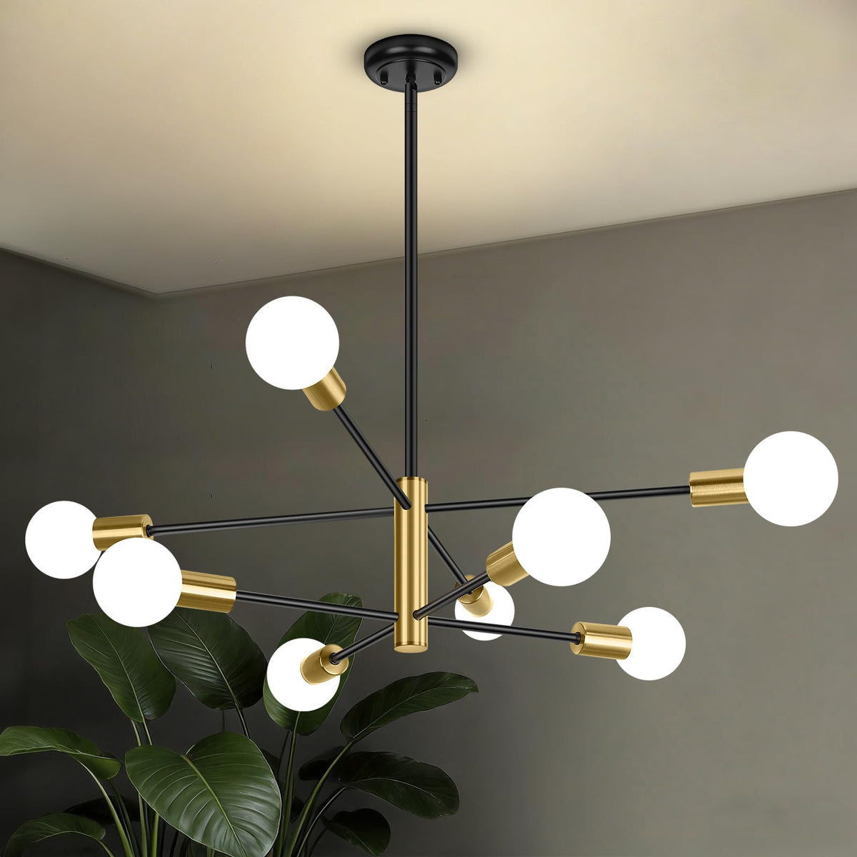 8 Light Modern Chandelier for Dining Room (Black & Gold / 8 Light)