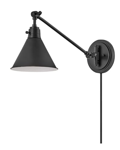 Arti Medium Swing Arm Single Light Wall Sconce (Black)