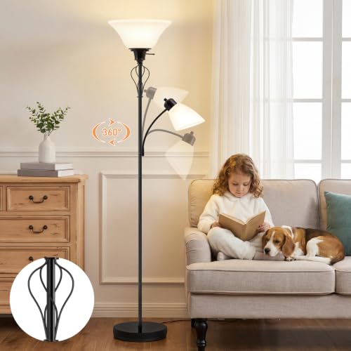 Floor Lamps for Living Room (Glossy Black)