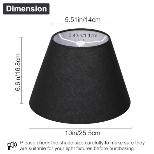 Black Lamp Shades Set of 2 (Black)