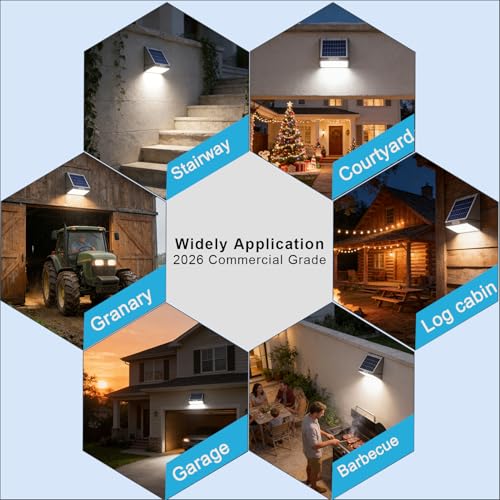 6 Pack Solar Sconce Lights Outdoor