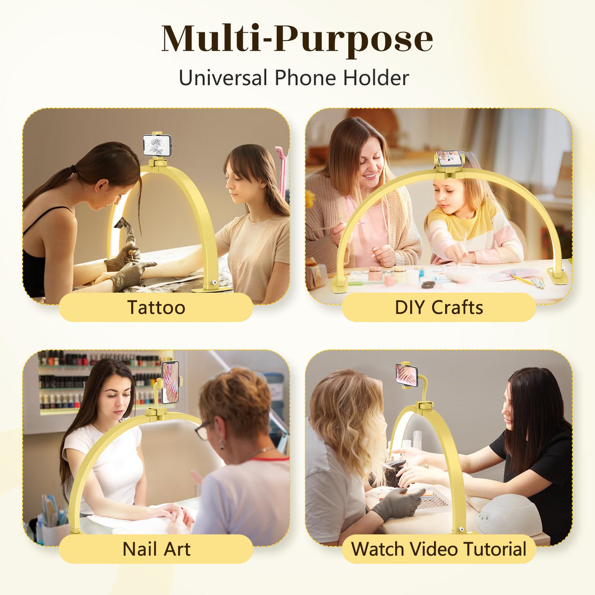 Half Moon Light for Nail Desk (Gold / 29 inch)