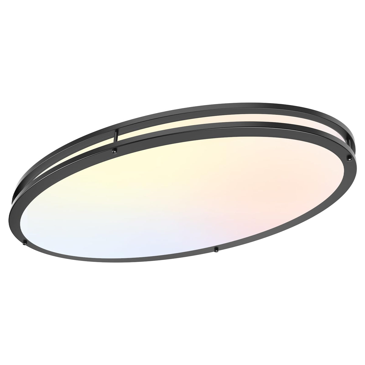 32 Inch Oval Flush Mount Ceiling Light Fixtures 48W 5CCT Selectable (Black / 32 Inch)