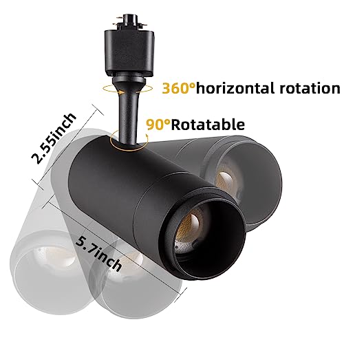 Track Lighting Heads 24W H (Black - 3 Pack)