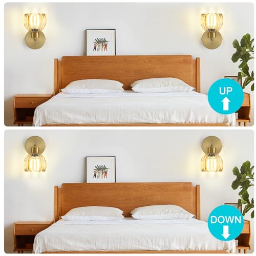 Wall Sconces Vintage Fixture Light (Tulip Amber / 2 PACK)