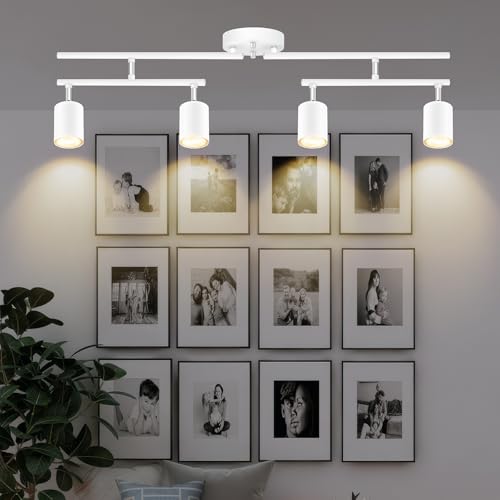 Track Lighting Fixtures Ceiling LED (White / 30" 4 Light Track Light)
