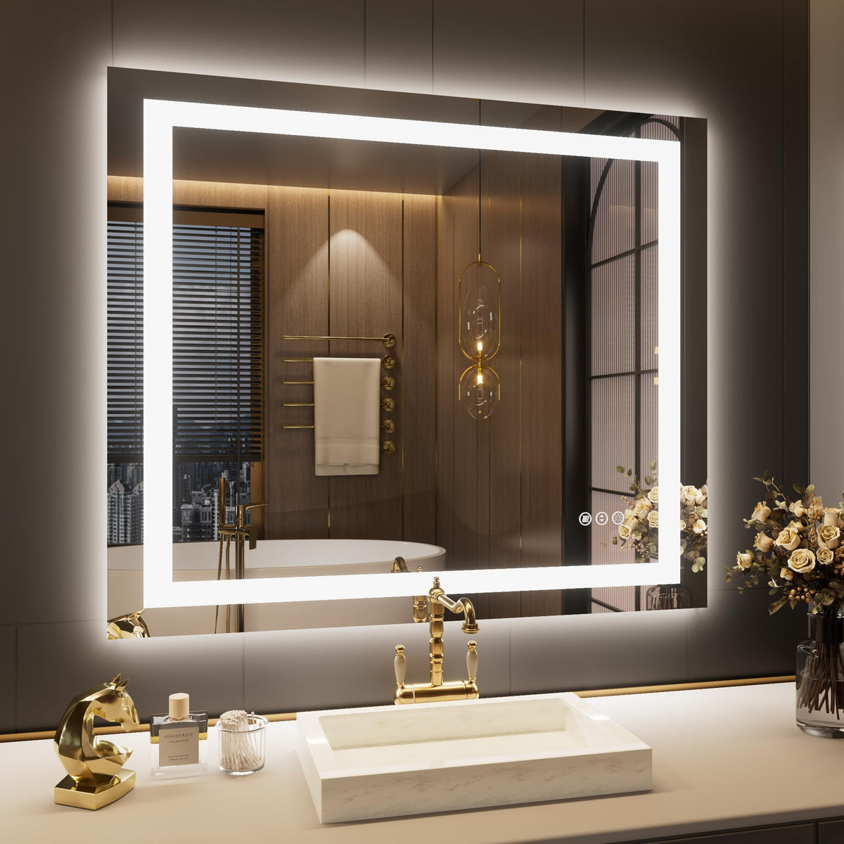 30"X38" LED Bathroom Mirror with Lights (Led / 30"L x 38"W)