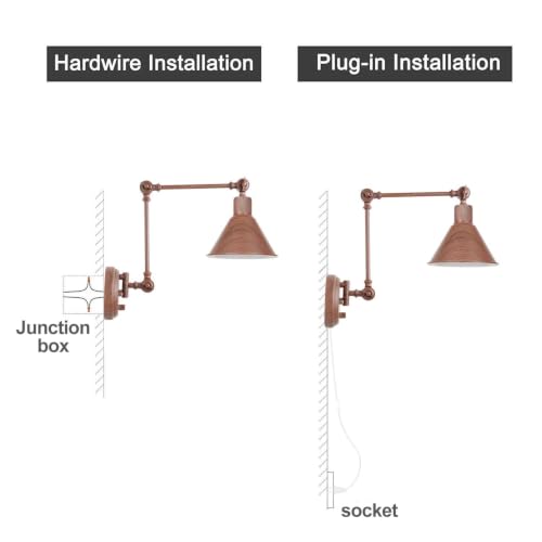 Dimmable Wall Sconce (Walnut color / 2 Pack- (Remote+Bulbs))
