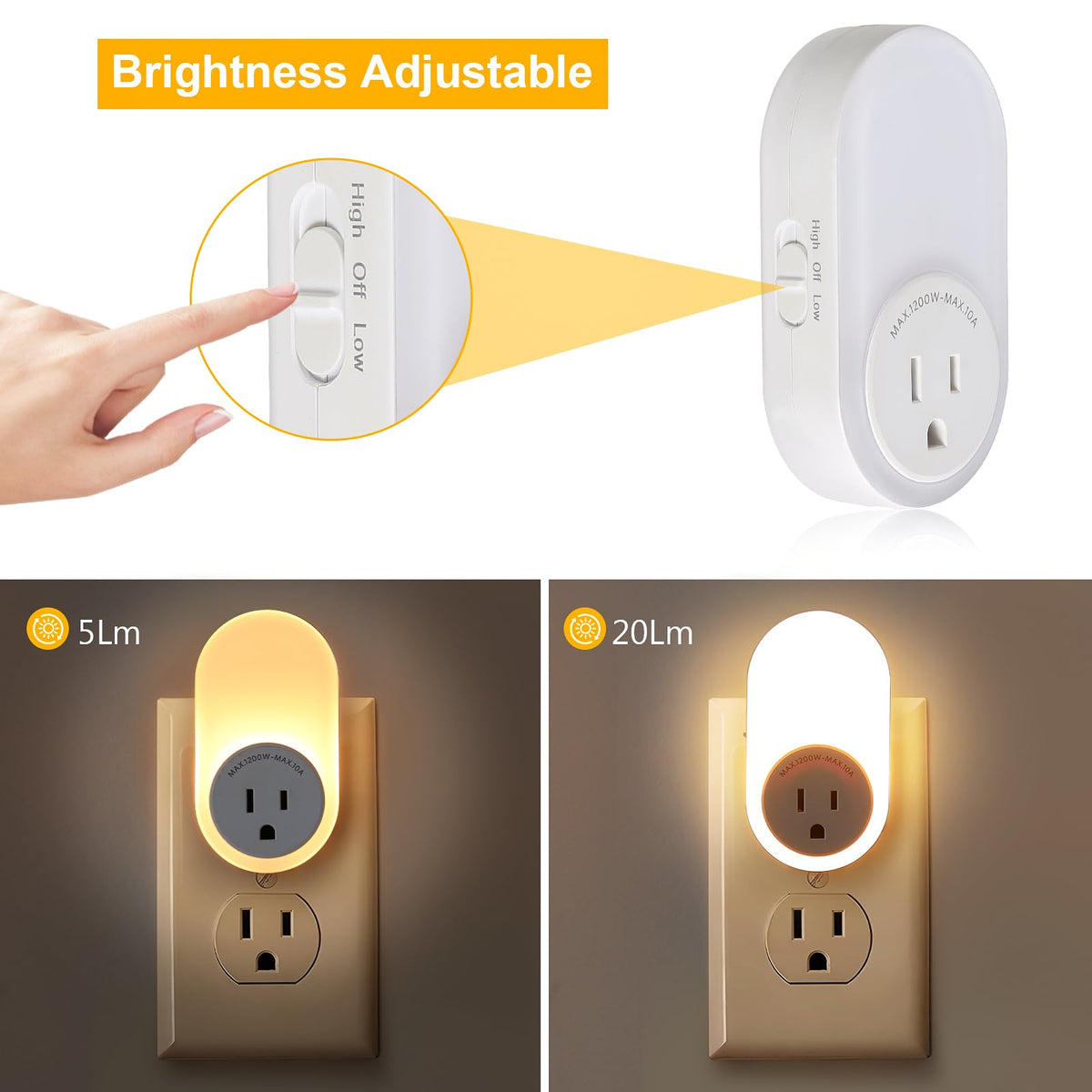 Night Lights Plug Into Wall with Power Outlet