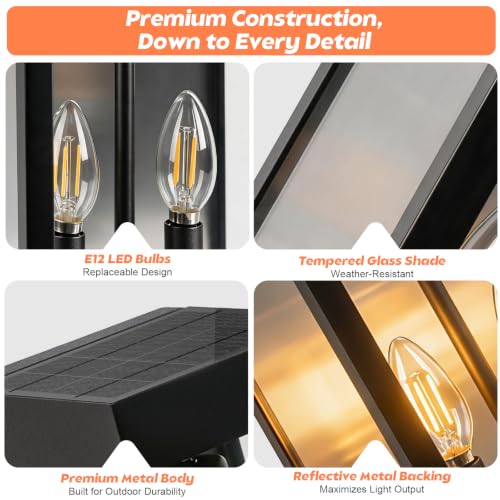 20 Inch Extra Large Solar Lanterns with Motion Sensor Solar Lights Outdoor (20in)