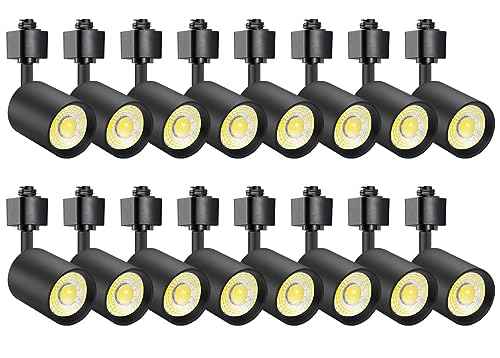 16 Pack 10W Dimmable LED Track Lighting Heads H Type Track Light Replacement Fixtures Bright 3000K Warm White Ceiling Spotlight for Accent Task Art (Black / 3000K)