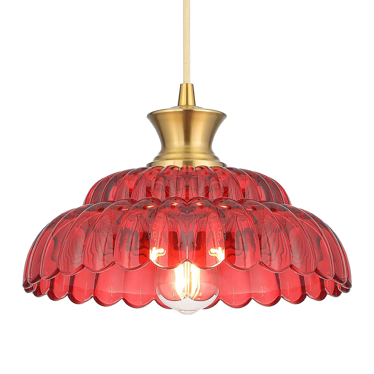 Red Glass Pendant Light (Red / 11.8in/1PC)