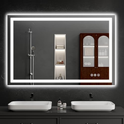 LED Bathroom Mirrors 38"x48" Bathroom Mirror with Lights for Wall (48"L x 38"W)