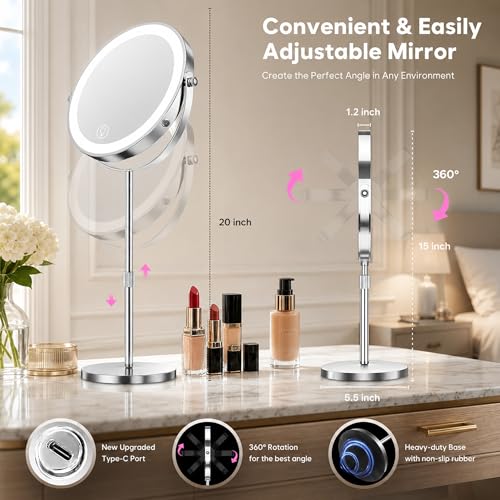 1X 30X Makeup Mirror with Lights (Chrome)
