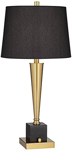 Wayne 29 1 4" Tall Table Lamp USB Brass Marble Ports Luxury Modern