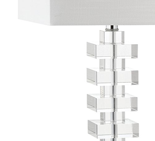 June 28" Geometric Stacked Crystal Table Lamp