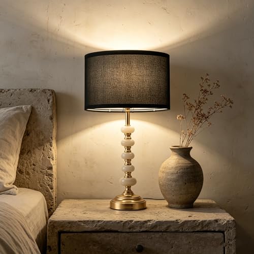 Crystal Table Lamp (Marble columns+Black)