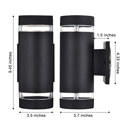 Outdoor Wall Sconce Lights (Cylinder 2 Pack)