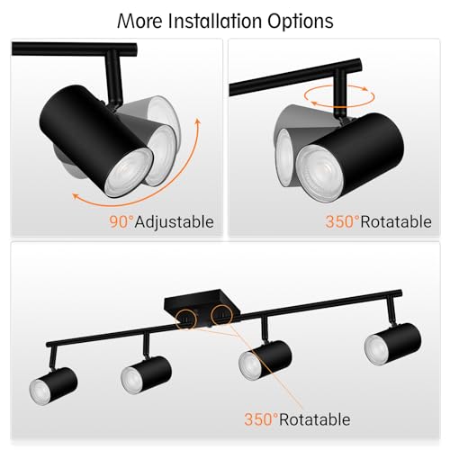 4 Light Track Lighting Kit (4 light-black)