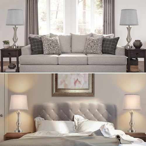 Touch Table Lamps Set of 2 (Silver,Grey / 22in)