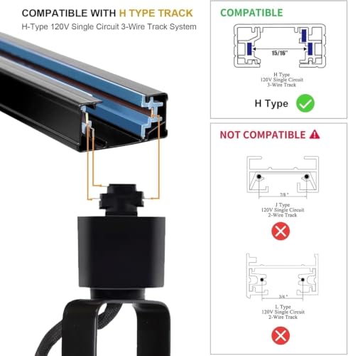 Dimmable LED Track Lighting Kit with Replaceable GU10 Bulbs Black 24 Heads