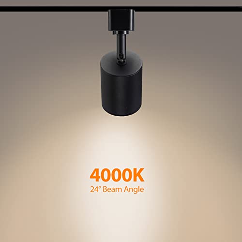 16 Pack 10W Dimmable LED Track Lighting Heads H Type Track Light Replacement Fixtures Bright 4000K Neutral White Ceiling Spotlight for Accent Task Art (Black / 4000K)