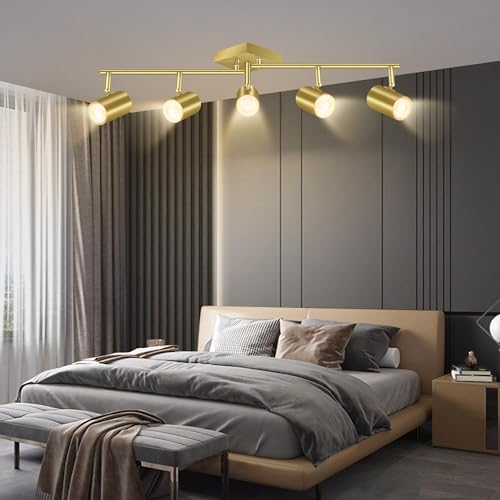 5 Light Track Lighting Fixtures Ceiling (5 light-gold)