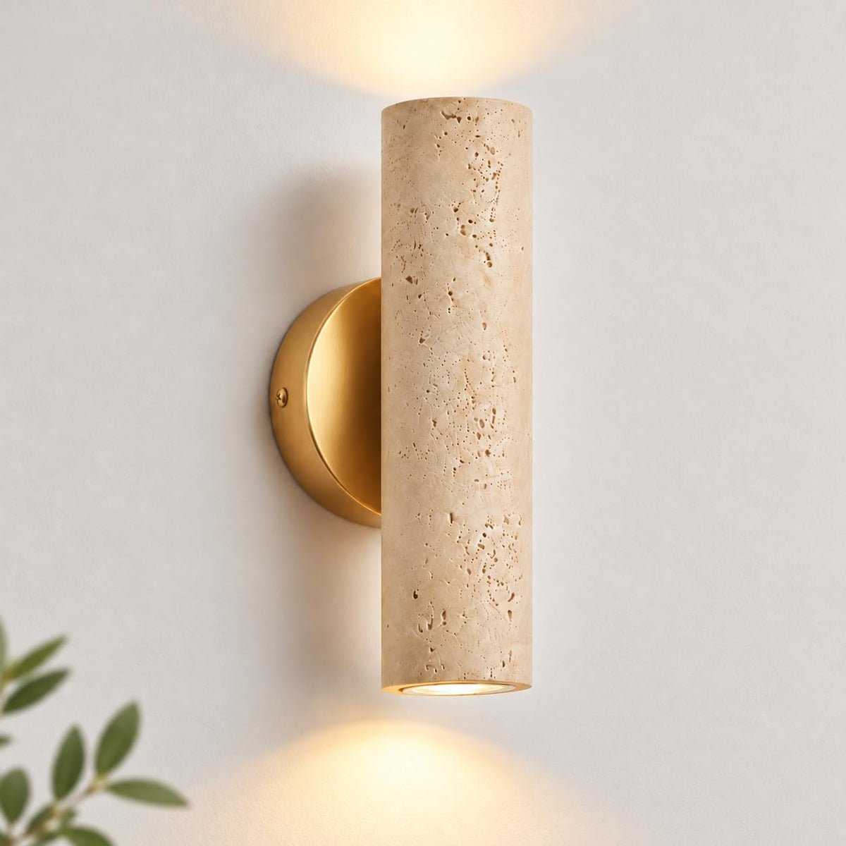 Natural Yellow Travertine Wall Sconce (Natural Yellow Travertine / 1 Pack)